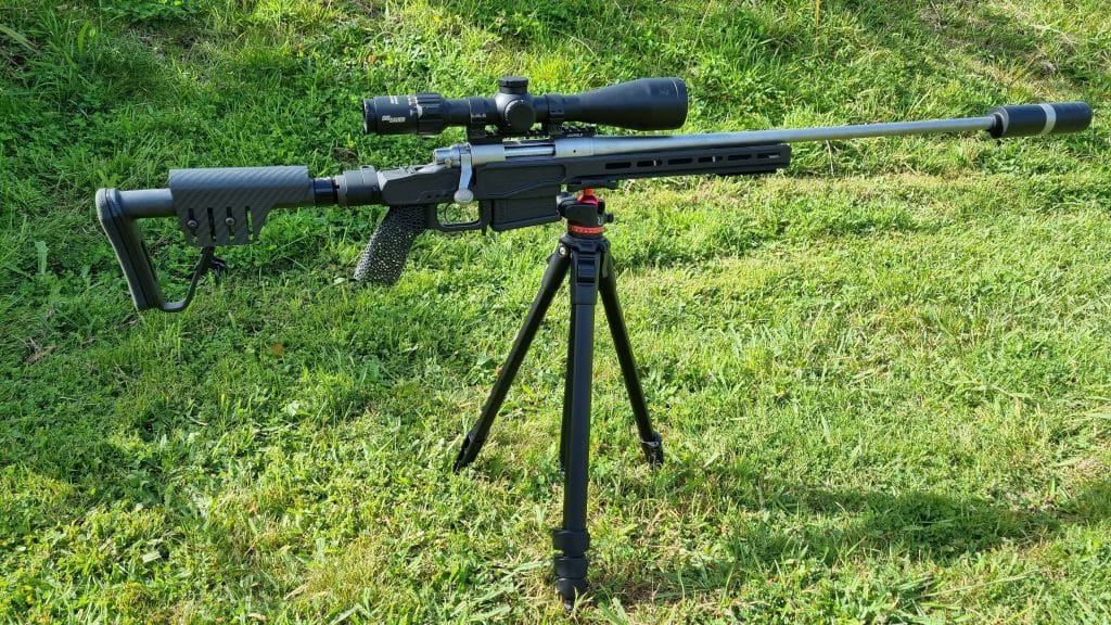 Rifle on tripod